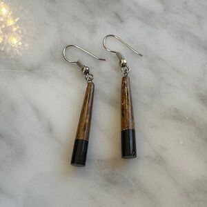 Elegant Two-Tone Drop Earrings